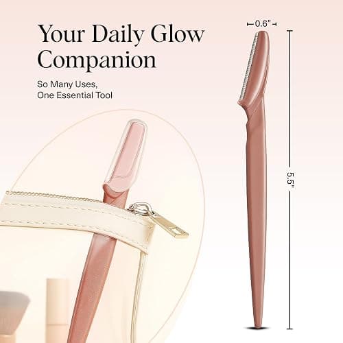 Kitsch Dermaplane Razor for Women Face – Face Razors for Women & Men, Eye Brow Razors & Face Shaver – Exfoliating Facial Razor & Dermaplaner as Skin Care Tool for Smoother Skin - Terracotta, 12 pcs thumbnail 5