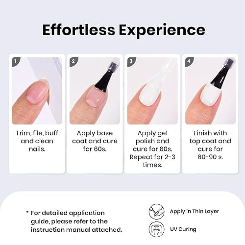 Beetles White Gel Nail Polish - French White 1PC 15ml Gel Polish Soak Off UV LED Needed Nail Art Manicure Salon DIY Design at Home Spring Nails Gifts for Woman thumbnail 7