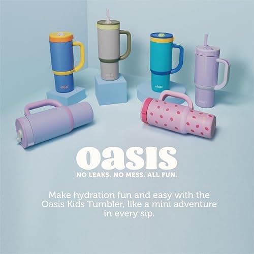 Ello Oasis 14oz Stainless Steel Tumbler - Orange Daisies thumbnail 6