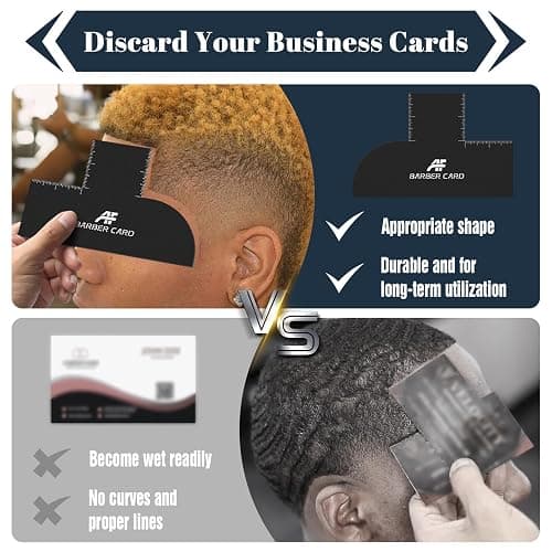Enhancement Card for Barbers with Measurement Indicators, Reusable Barber Line up Tool and Color Spray Edge Hairline Shaping Tool (Black, One-Size) thumbnail 3