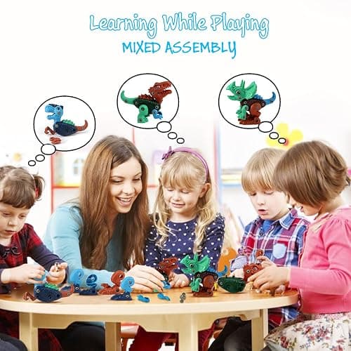 Dinosaur STEM Toys for Kids 3-5, Take Apart Dinosaur Toys with Electric Drill, Educational Building Toy & Construction Set, DIY Christmas Birthday Gifts for 3 4 5 6 7 8 Years Old Boys and Girls thumbnail 5