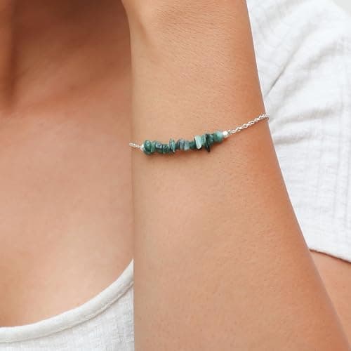 Gempires Natural Chips Bar Bracelet, Energy Healing Crystals, Birthday, Gift for Her, Gemstone Jewelry 8 inch AA+ Quality thumbnail 5
