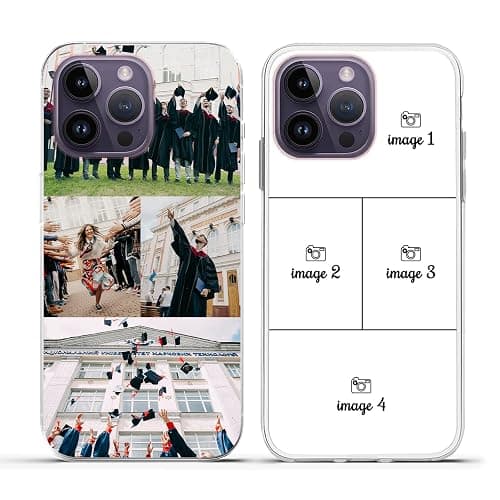 ABCJOJO Personalized Custom Phone Cases,Compatible with iPhone 17 16 15 14 13 12 11 Pro Max Plus X,Made in USA,Create Your Own Picture Phone Case with Suitable for Family,Friends and Gift(4 Photos) - Image 1