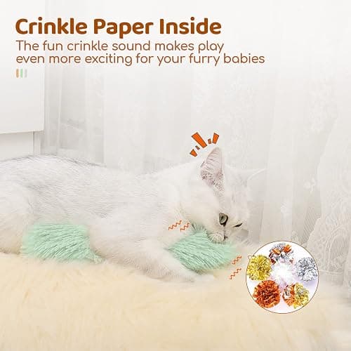Potaroma Cat Toys Pillows, 3 Pack, Soft and Durable Crinkle Sound with Catnip Inside, Interactive Indoor Kitten Kicker, Promotes Kitty Exercise thumbnail 4