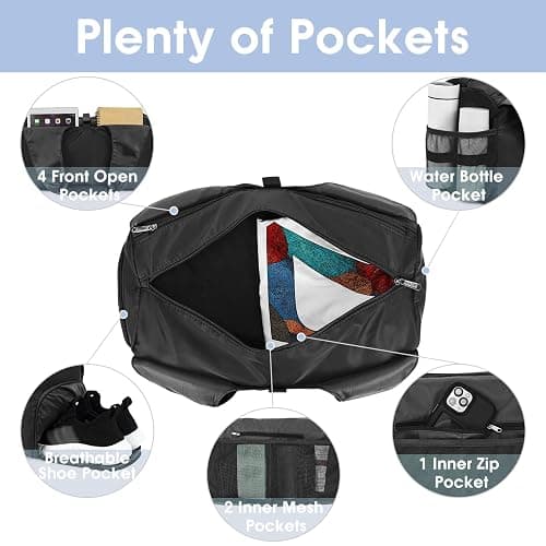 sportsnew Yoga Gym Bags for Women with Shoes Compartment & Wet Dry Storage Pockets & Adjustable Yoga Mat Holder, Patent Pending thumbnail 4