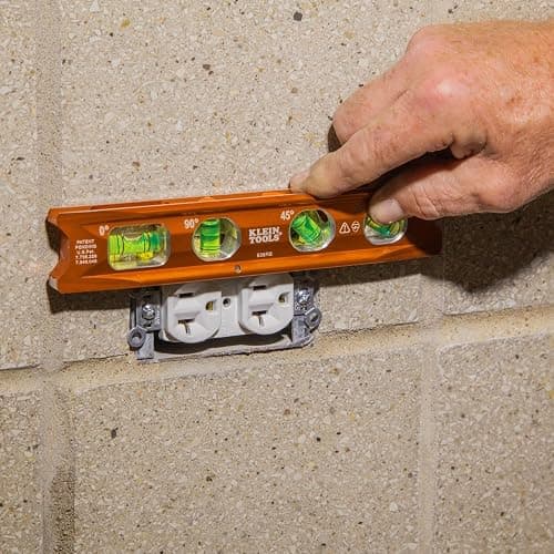 Klein Tools 935RB Torpedo Level, 8-Inch Billet Magnetic Level, 0/30/45/90 Degree Vials, V-Groove, Tapered Nose, High-Visibility Vial and Body thumbnail 2