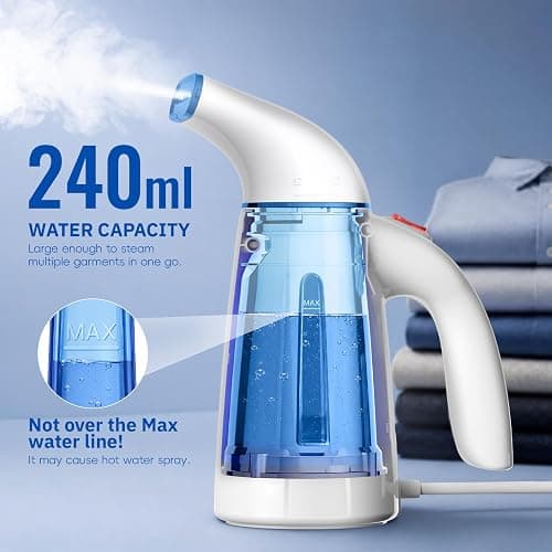 OGHom Steamer for Clothes, Handheld Clothing Steamer for Garment, 240ml Big Capacity 700W Portable Travel Steam Iron (Only for 120V) thumbnail 6