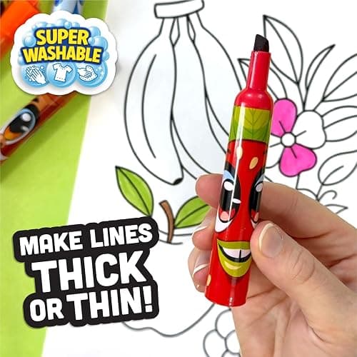 Scentos Scented Chisel Tip Markers 24 Pack, With Fruit Scent, 12 Assorted Colors, Different Fruity Each, Washable Markers, Marker for Kids, for Posters and Science Fairs, Super Washable Ink. thumbnail 2