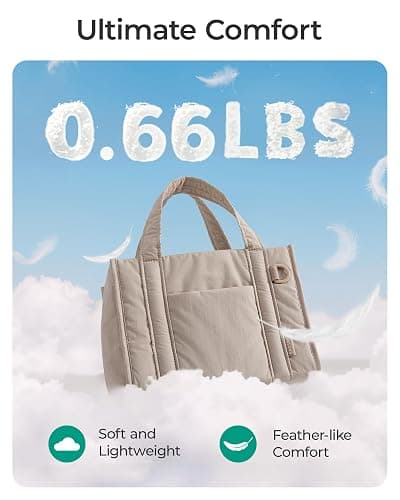 BAGSMART Boxy Tote Bag for Women, Crossbody Work Bag with Zipper | 3 Sizes Small Mini Tote Bag, Inner Tumbler Pocket Crush Bow Should Bag for Travel Work College thumbnail 5