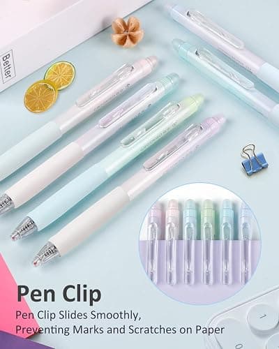 Erasable Pens, 6 Pack Fine Point 0.5mm Black Erasable Gel Pens with 360°Rotating Erasers, Make Mistakes Disappear, Comfort Grip for Drawing, Writing, Planning, and Crossword Puzzles (Black Ink) thumbnail 7