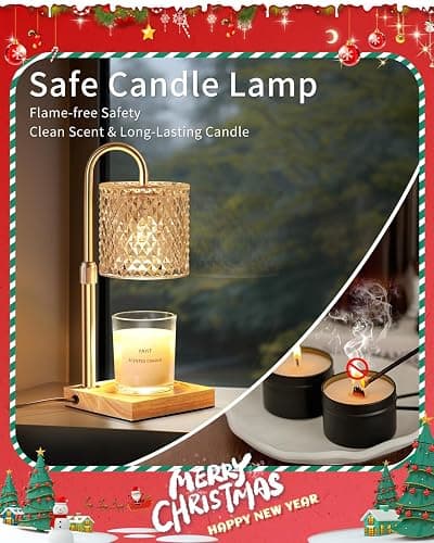 Candle Warmer Lamp with Timer Dimmer Adjustable Height, Candle Warmer with 2 Bulbs for Jar Candles, Home Decor, Birthday Gifts for Women thumbnail 7