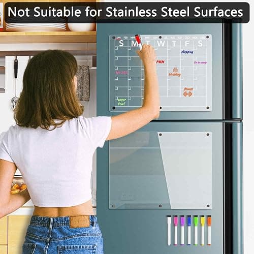 Neatsure Acrylic Magnetic Dry Erase Board Calendar for Fridge, Clear Monthly Planner and Memo Whiteboard for Refrigerator, w/ 8 Colors Markers, 15 x 11 thumbnail 3