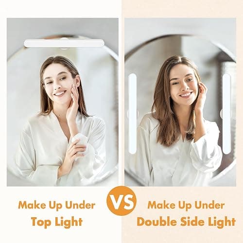 cambk Set of 2 Wireless Vanity Makeup Lights for Mirror, Rechargeable LED Stick On Light Bar for Bathroom Mirror with 3 CCT&Adjustable Brightness, Long Battery Life Cordless Light for Vanity Desk thumbnail 5