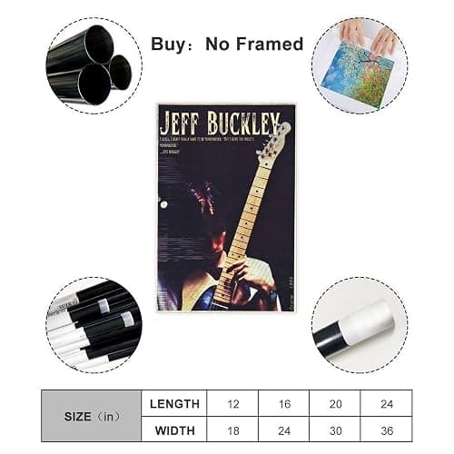 SMART COLOR Jeff Buckleys Fan Art10 Canvas Poster Bedroom Decor Landscape Office Room Decor Gift 12" L X 18" W thumbnail 2