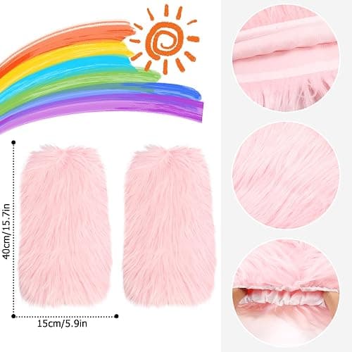 PHOGARY Faux Fur Fuzzy Leg Warmers Furry Boot Covers for Women Girls, Furry Boot Cuffs Fuzzy Shoes Cover Socks for Costumes thumbnail 5