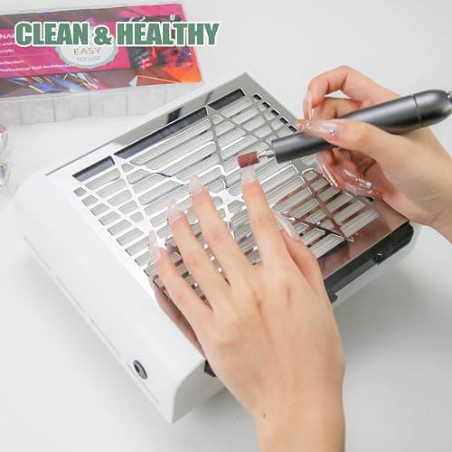 BQAN Nail Dust Collector, 40w Dust Collector Nail Tech Supplies, Dust Extractor with 1 Pc Dust Brush, Vacuum Dust Collector Fan Nail Tech Must Haves thumbnail 7