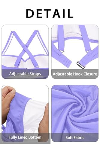 Women Two Piece Swimsuit - Push Up Bikini Set Criss Cross Bathing Suit Drawstring Mid Waist Bottom 2025 Swimwear thumbnail 6