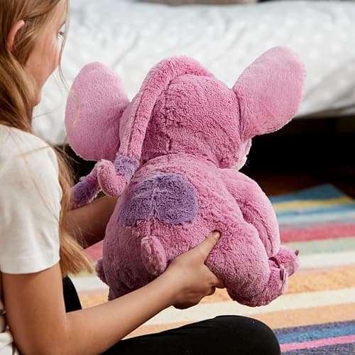 Disney Store Official Angel Medium Soft Toy for Kids - Cuddly Character with Fuzzy Texture & Embroidered Details - Flexible Floppy Ears - Disney Plushy Suitable for All Ages thumbnail 5