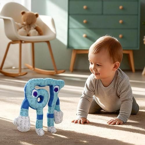 67 Plush Toy 10 Inches Soft Stuffed Number Character Inspired by Steal A Brainrot – Cute Blue Pixel-Style Plushie for Kids and Collectors (A-Number-67) thumbnail 6