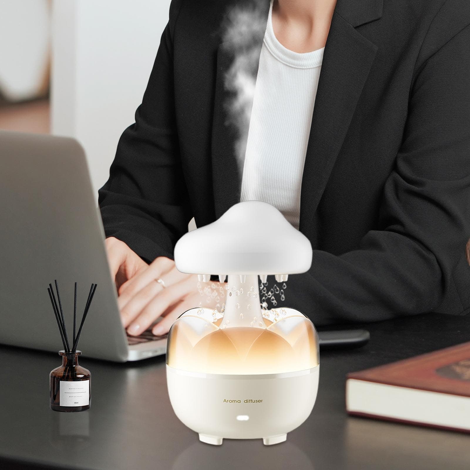 Rain Cloud Humidifier | Humidifier Water Drip | Cloud Rain Humidifier | Bedroom Humidifier | Led Light Humidifier | 7 Color Changing Lights Rain Sound With Remote Control For Bedroom Living Room thumbnail 2