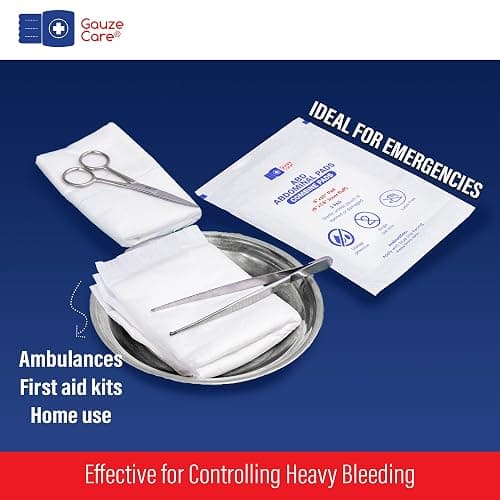 GauzeCare Sterile Abdominal- ABD Combine Pads| 24-Pack, 8x10 Inches| Extra Absorbent & Thick, Individually Wrapped Wound Dressing, First Aid Pads| Surgical-Grade, Nonstick- for Heavy Leakage, Post Op thumbnail 4