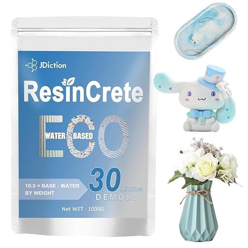 JDiction ResinCrete, 1000G Water-Based Eco-Friendly Formula, 20-30 Minutes Demold Fast Curing Eco Casting for Beginners, Mineral Casting Powder, Easy Mix for DIY Home Art - Image 1