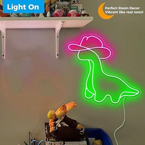 Panneaux néon LED Panneaux néon mignons aux motifs de dinosaure de canard et de pingouin Lumières en acrylique avec chaîne Panneaux lumineux pour la décoration murale chambre fêtes 5V via USB thumbnail 4