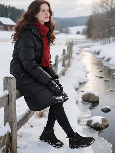 TEMOFON Winter Snow Boots for Women: Waterproof Warm Fur Lined Walking Outdoor Ankle Booties Slip on Snow Shoes Size 5-12 thumbnail 3