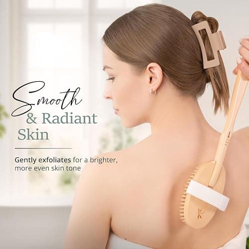 Belula Dry Brushing Body Brush Set - Natural Boar Bristle Body Brush, Exfoliating Face Brush & Bath Gloves - Ideal Dry Skin Brush for Lymphatic Drainage & Healthy Glowing Skin! thumbnail 3