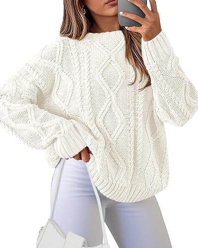 BTFBM Casual Women Long Sleeve Sweater 2025 Fall Ribbed Knit Pullover Loose Crewneck Cable Sweater Jumper Tops - Image 1
