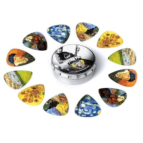 Dulphee Guitar Picks 12 Pack Vincent Van Gogh Picks .71mm Medium with Thin Box thumbnail 2