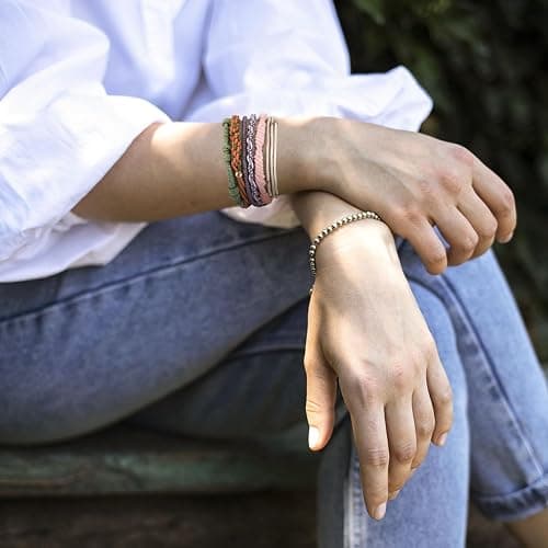 20 Boho Hair Ties in 5 Styles, 10 Colors - Cute Bracelets for Thin and Thick Hair, No Damage Elastics thumbnail 7