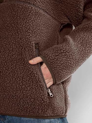 LASLULU Womens Half Zip Pullover Cropped Sweatshirts Sherpa Fleece Jacket Fuzzy Sweaters Cute Winter Jackets with Pockets thumbnail 3