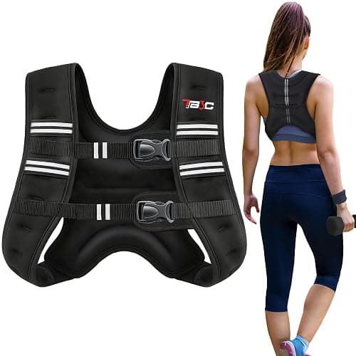 TB3C Weighted Vest Woman - 5lb/6lb/8lb/12lb/16lb/20lb/25lb/30lb Womens Weight Vest for Walking, Strength Training Weight Vests for Men, Reflective Stripe Fitness Vest for Workout Running Jogging - Image 1