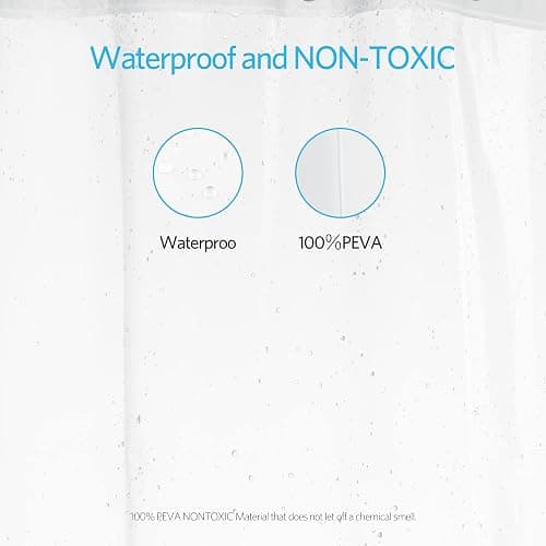 EHZNZIE Clear Shower Curtain Liner Light Weight PEVA, Shower Liner 72x72 Inches, Waterproof, No Chemical Smell with 12 Rust Proof Metal Grommets Holes for Bathroom Shower Curtain thumbnail 3