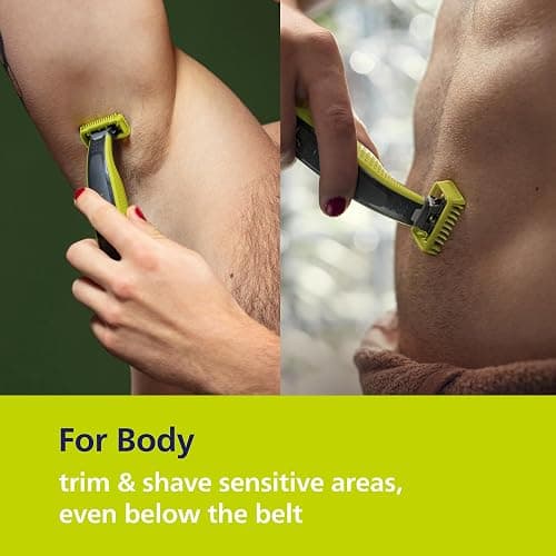 Philips Norelco for Face + Body, Electric Beard Trimmer, Shaver and Groomer, 5in1 Adjustable Comb, 1x Body Kit, Model QP2834/70, Black/Lime Green thumbnail 3