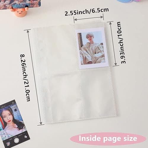 A5 Photocard Binder with 25 Pcs Inner 6 Ring, Clear K-Pop Korean Pop Photocard Holder Binder Book, 4 Photo Style Photo Card Album 1 Set with 1 Letter Sticker thumbnail 3