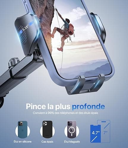Miracase Support Téléphone Voiture [2025 Ventouse Puissante] Porte Telephone Voiture Tableau de Bord, Rotation 360° Portable Ventouse pour iPhone Compatible avec 4-7.2" Smartphone thumbnail 2