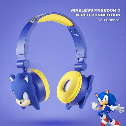 Sonic The Hedgehog - Kids Bluetooth Headphones, Wireless & Wired Over-Ear Headphones with Safe Volume, Adjustable Headband, Rechargeable Battery & Stereo Sound – Perfect for School, Home, & Travell thumbnail 7
