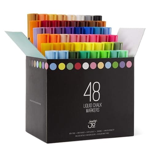 JumpOff Jo – Liquid Chalk Markers – Reversible Chisel and Round Tip – Multi Color (48) - Image 1