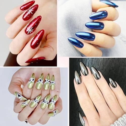 Gold Silver Chrome Nail Powder, 24 Colors White Pearl Unicorn Iridescent Holographic Nail Chrome Powder, Red Blue Green Black Purple Rose Gold Metallic Mirror Chrome Powder for Nails Glitter Pigment thumbnail 3