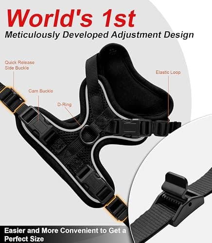 Cat Harness and Leash for Walking Escape Proof Soft Adjustable Cat Leash Breathable Comfortable Vest Easy to Wear Kitten Harness for Outdoor Travel Black XS thumbnail 5