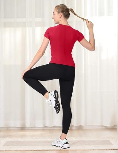 MathCat Workout Shirts for Women,Yoga Short Sleeve Workout Tops,Breathable Athletic Gym Shirt thumbnail 3