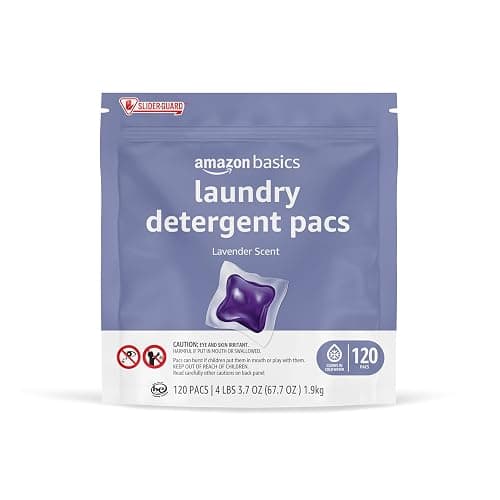 Amazon Basics Laundry Detergent Pacs, Lavender Scent, 120 Count (New Packaging) - Image 1