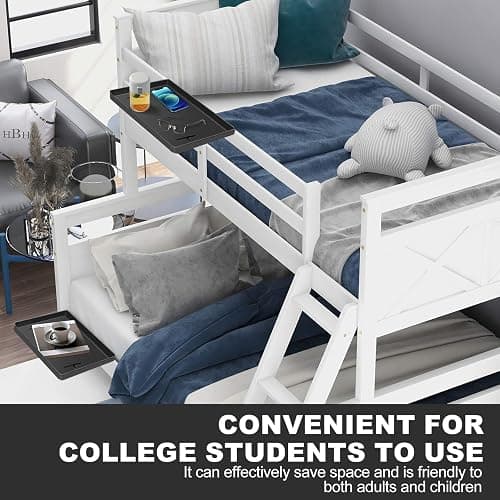 FABIEN SIEFFERT,Bedside Shelf for Bunk & Loft Beds,College Dorm Room and Kids Room Essentials,Bed Side Table Tray Organizer,Clip On Nightstand,Black thumbnail 5