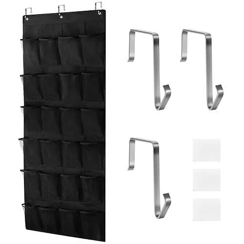 HARBULE 24 Large Pockets Upgraded Over the Door Shoe Organizer, Enhanced Hanging Solution Holder Closets, Shoe Cabinets for Everyone - Image 1