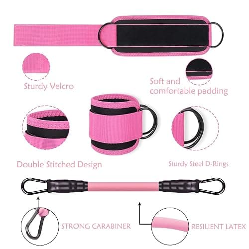 Ankle Resistance Bands with Cuffs Resistance Bands for Workouts, Hip Workout Equipment,Exercise Loops for Kickback Hip Fitness Training Cable Kick Back Ankle Straps and Glute Workout Equipment. thumbnail 2