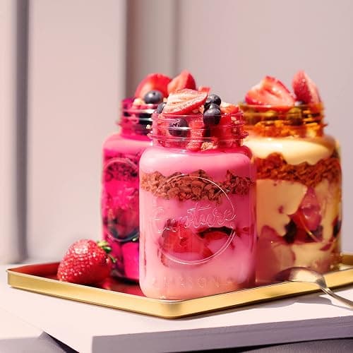 Cupture Acrylic Mason Jar Tumbler Mugs with Lids & Straws - 20 oz, 6 Pack (Warm Blossom) thumbnail 6