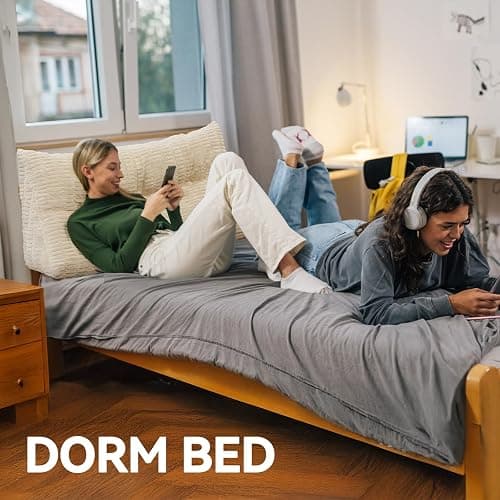 LUISOF Headboard Pillow Twin Triangular Bed Wedge Pillow for Headboard, Head Board Backrest Pillow for Daybeds Dorm and Bunk Beds with Removable Cover Beige thumbnail 5