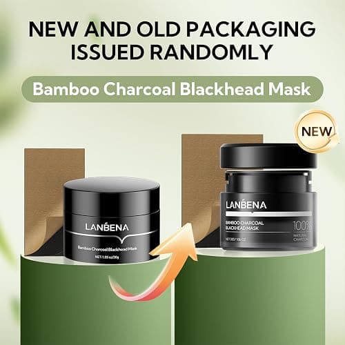 LANBENA Upgraded 2.0 Bamboo Charcoal Blackhead Remover Mask, 60 pcs Nose Strips, Peel off Face Mask Pore Whiteheads Cleanser Strawberry Nose Purifying, Deep Cleansing for All Skin Types, 30g/1.05oz thumbnail 2